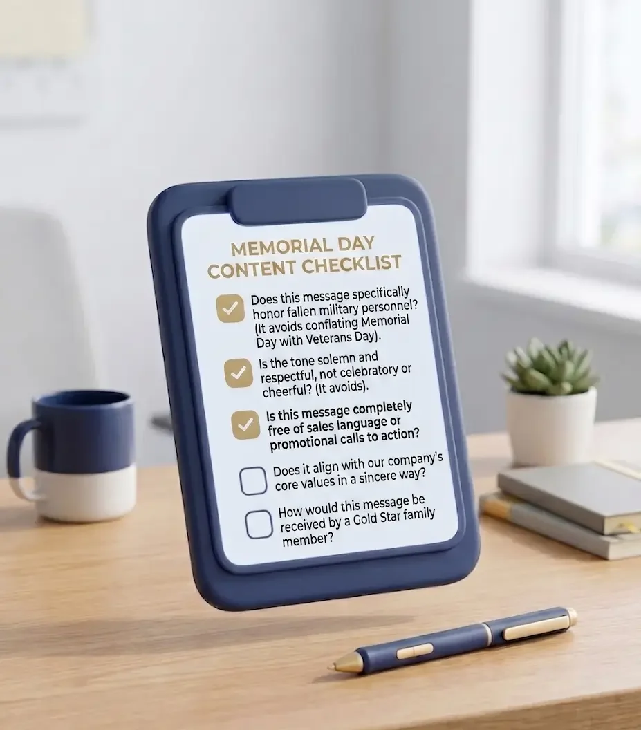 brand-authenticity-checklist A brand authenticity checklist for drafting respectful Memorial Day content.