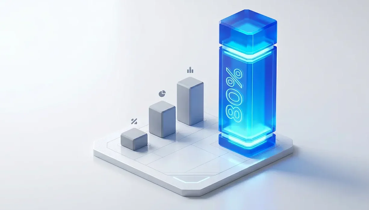 linkedin-b2b-lead-generation-statistics 3D bar chart illustrating LinkedIn driving 80 percent of B2B social media leads